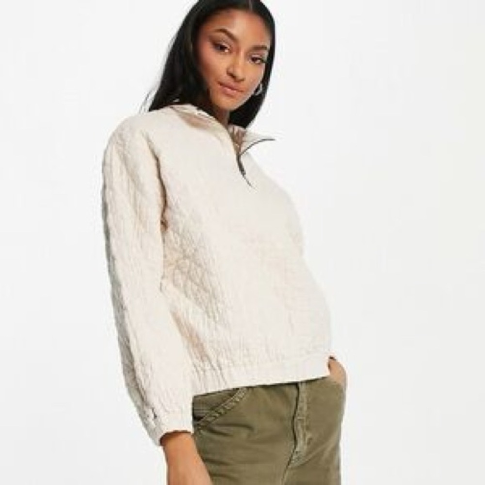 MADEWELL‎ Diamond Jacquard Half-Zip Pullover Top